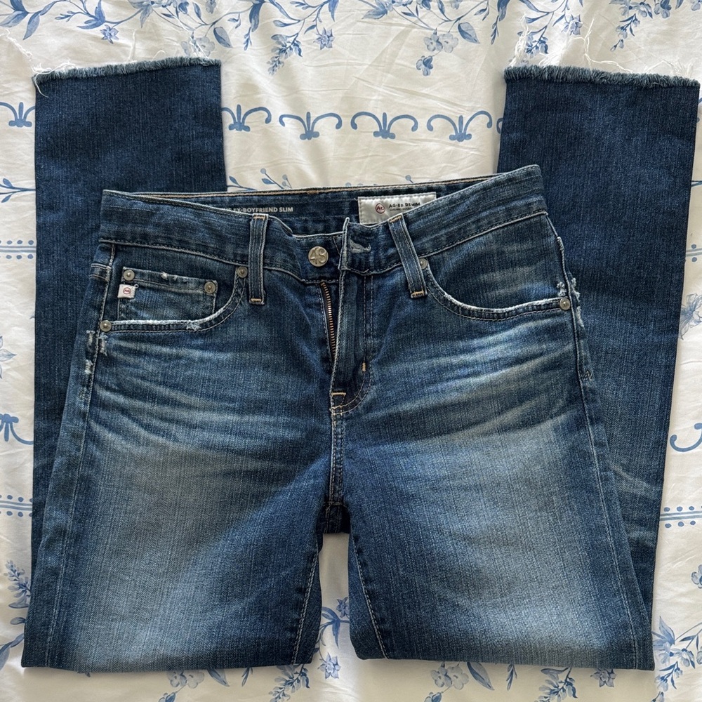 Ag Adriano Goldschmied Women’s Ex-Boyfriend Slim Jeans in Medium Blue Wash
